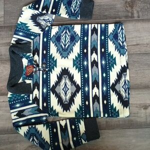 Western Wits Aztec Fleece Pullover girls size 11/12 cowgirl
